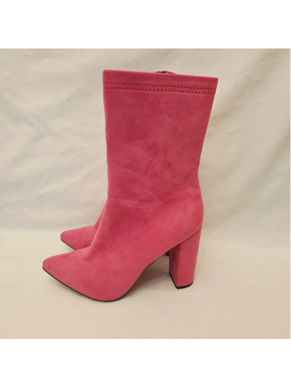 Women's Faux Pink Suede Heeled Boots size 42/11